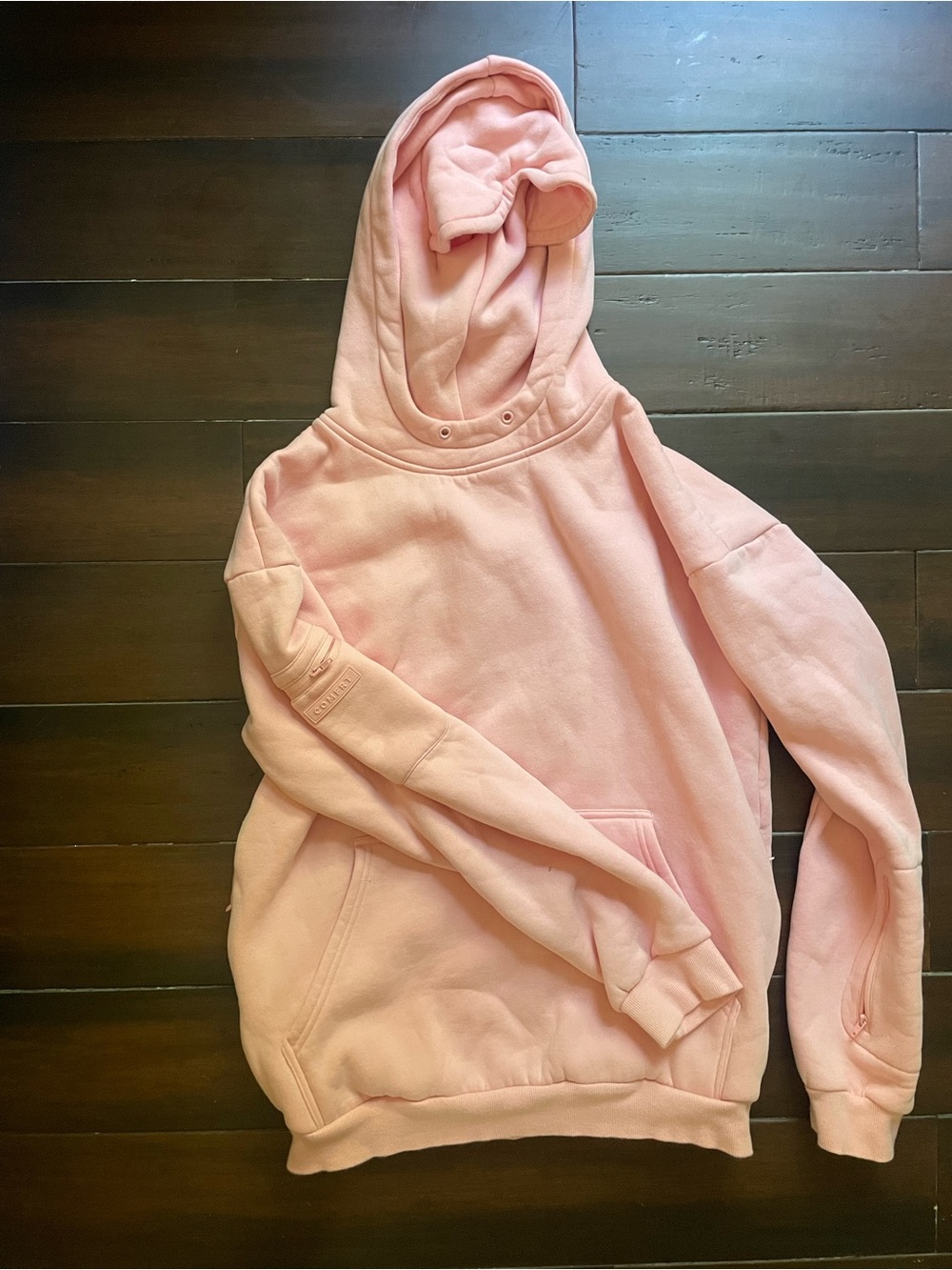 Cozy Women's Light Pink Hooded Crewneck Sweatshirt